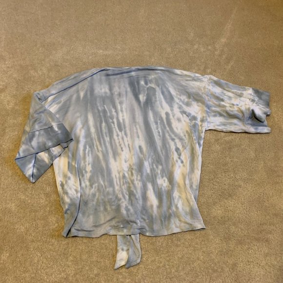 Red Haute Tie Dye Slouchy Crew Neck Twist Tie Tee Shirt Size XL NWT - Picture 2 of 13